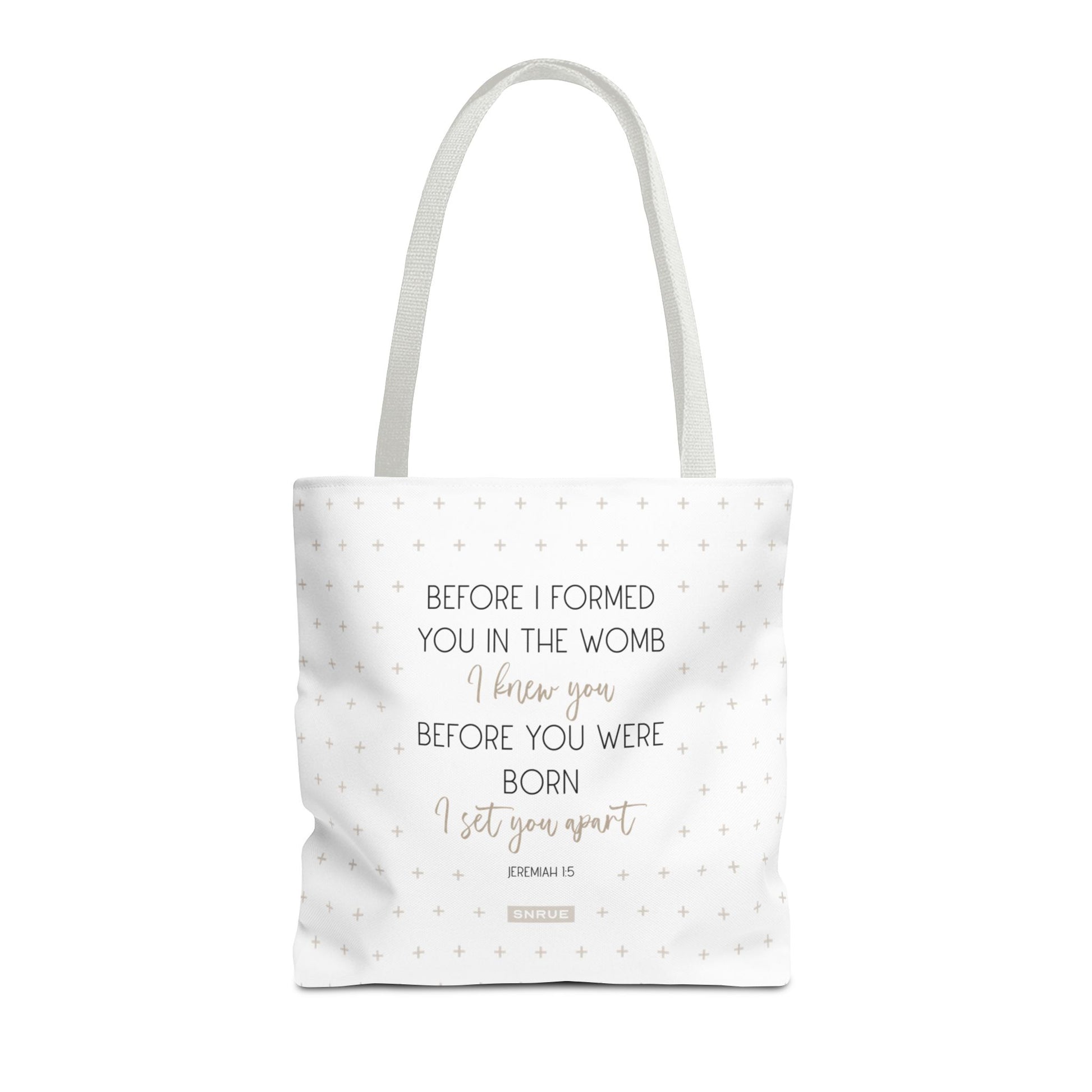 Faith & Purpose Tote Bag - Weiße Edition von SNRUE® 