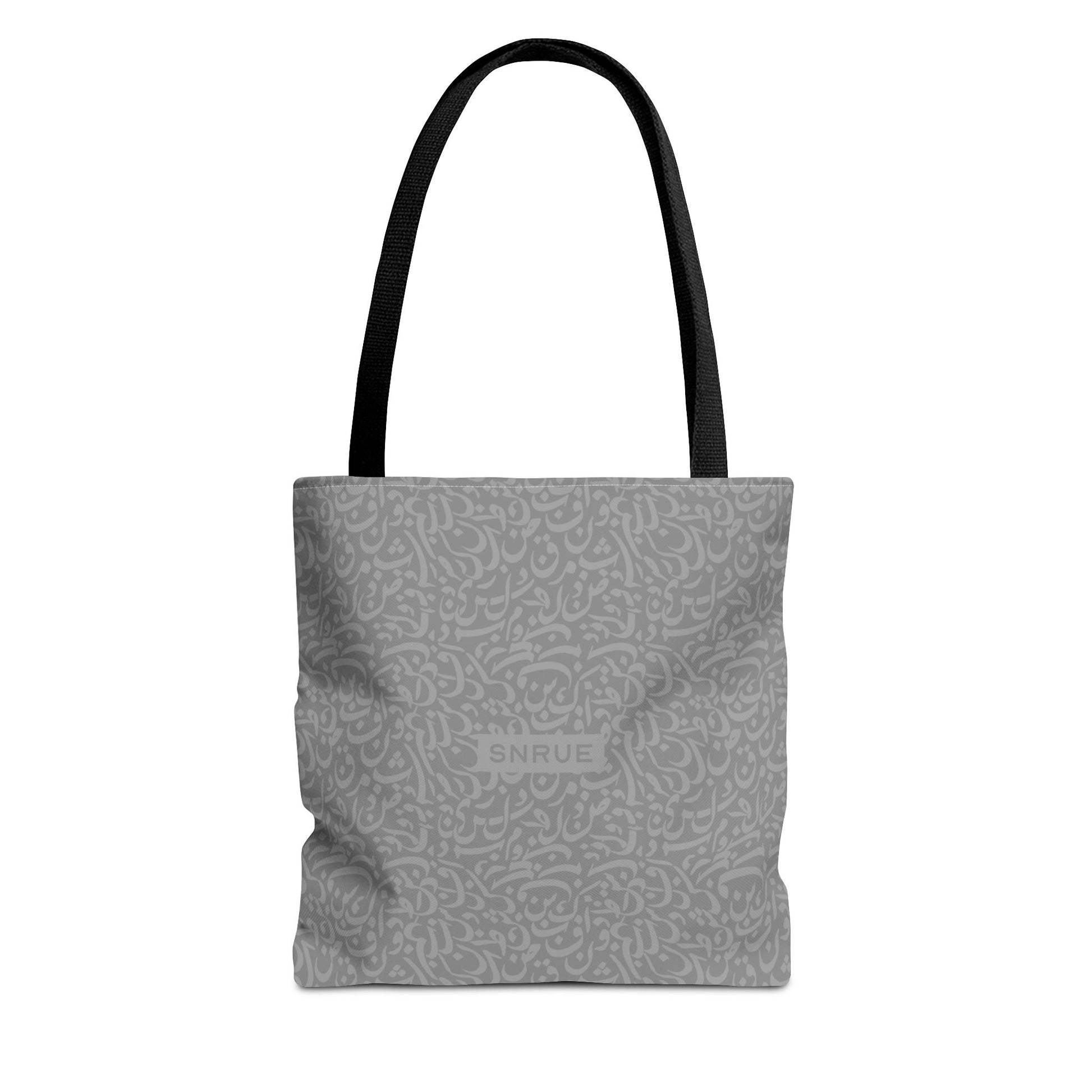 Monochrome Calligraphy Tote Bag by SNRUE®