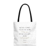 Sac fourre-tout Foi & But - Édition Blanche par SNRUE® 