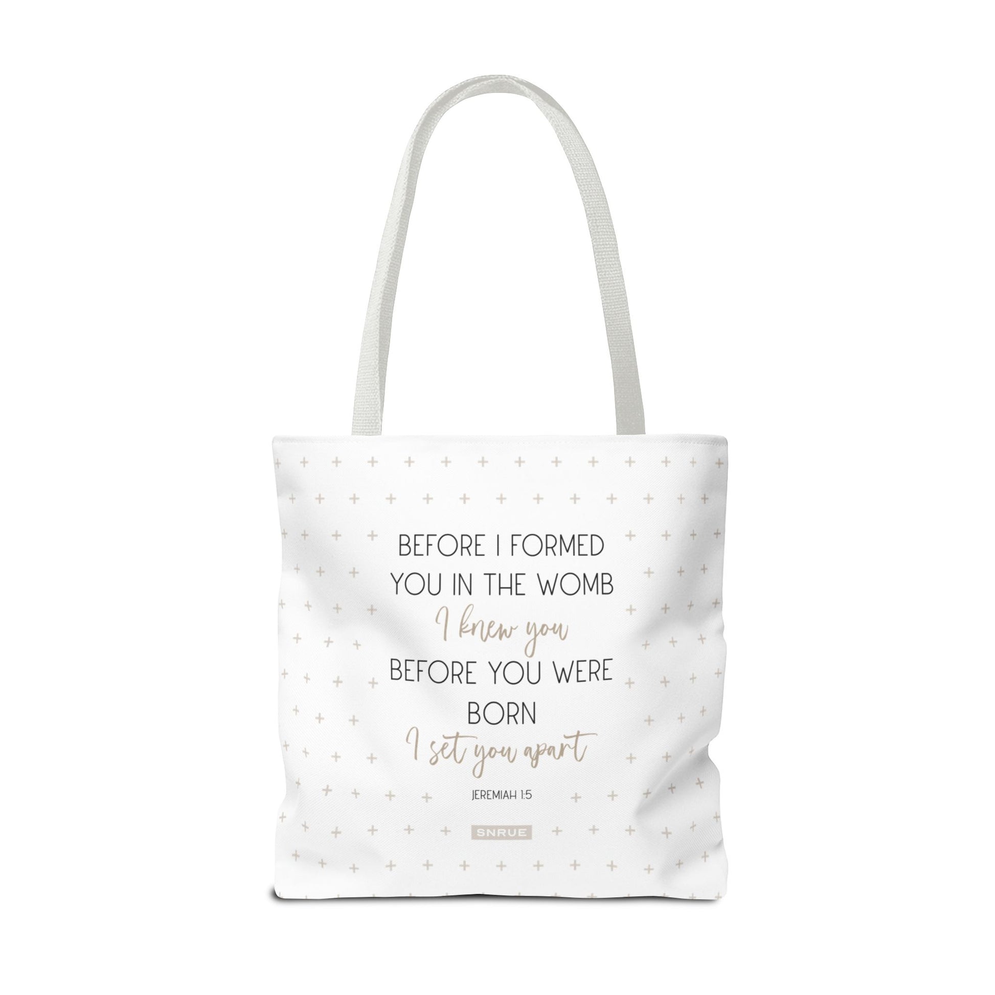 Faith & Purpose Tote Bag - Weiße Edition von SNRUE® 