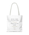 Faith & Purpose Tote Bag - Weiße Edition von SNRUE® 