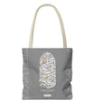 Wisdom Calligraphy Tote Bag – Gray Edition by SNRUE®