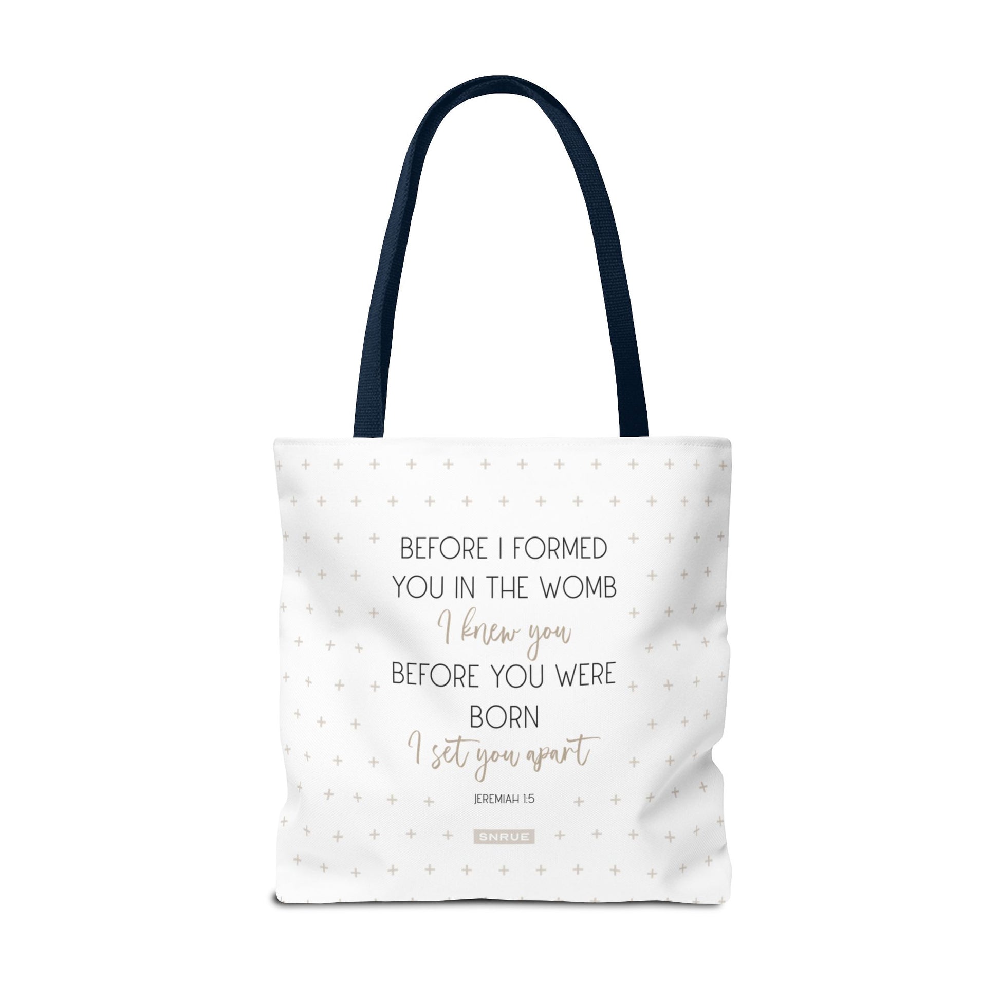 Faith & Purpose Tote Bag - Weiße Edition von SNRUE® 