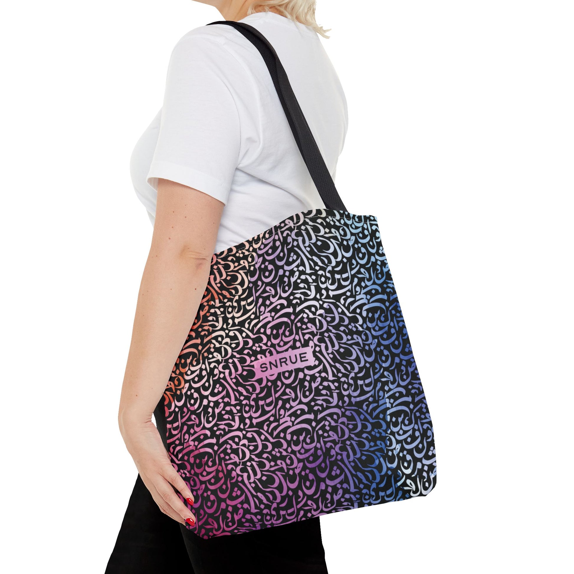 Vibrant Calligraphy Tote Bag by SNRUE®