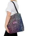 Vibrant Calligraphy Tote Bag by SNRUE®