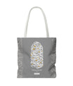 Wisdom Calligraphy Tote Bag – Gray Edition by SNRUE®