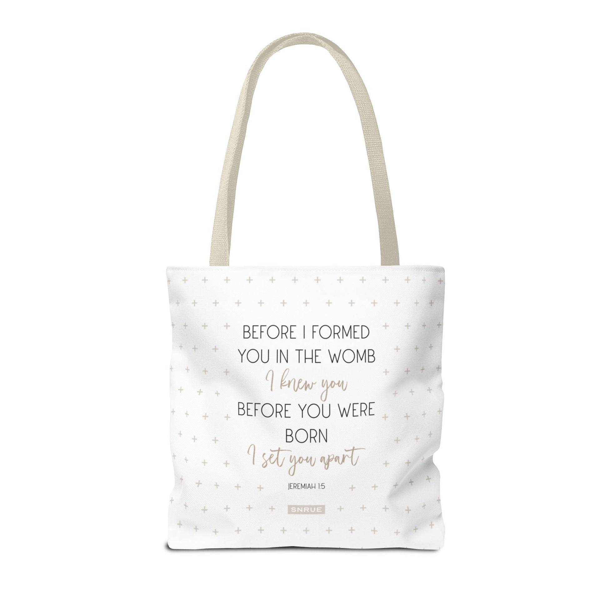 Faith & Purpose Tote Bag - Weiße Edition von SNRUE® 