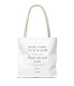 Faith & Purpose Tote Bag - Weiße Edition von SNRUE® 