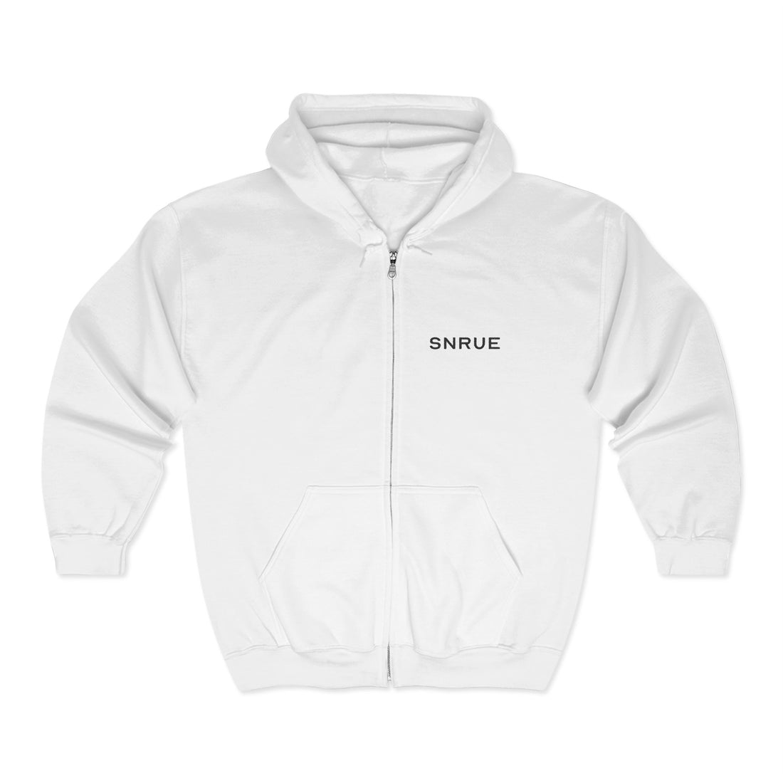 SNRUE® Essential Zip-Up Hoodie – White Edition