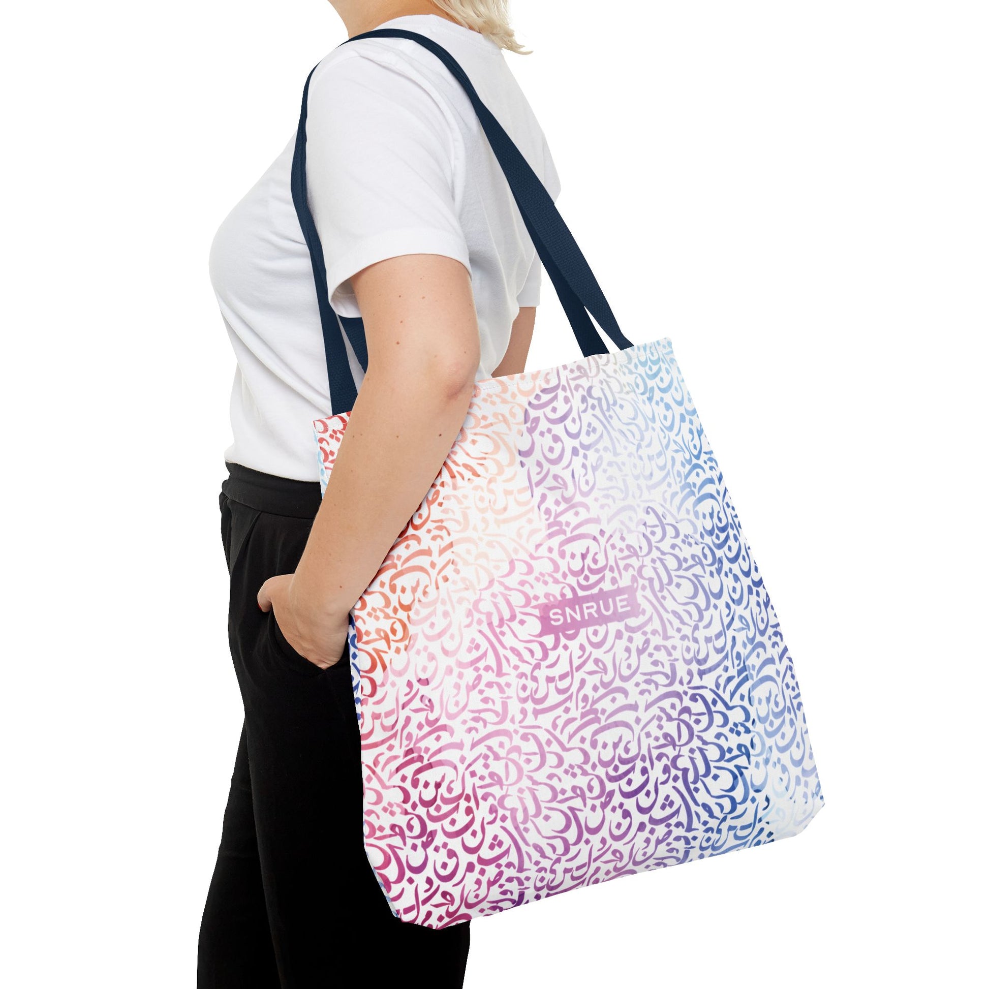 Sac fourre-tout calligraphie pastel par SNRUE® 