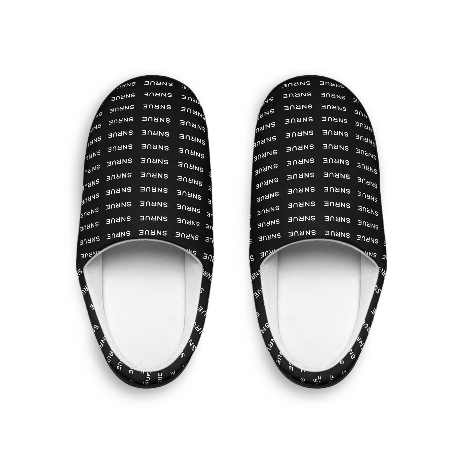 SNRUE® Cozy Indoor Slippers – Black Monogram