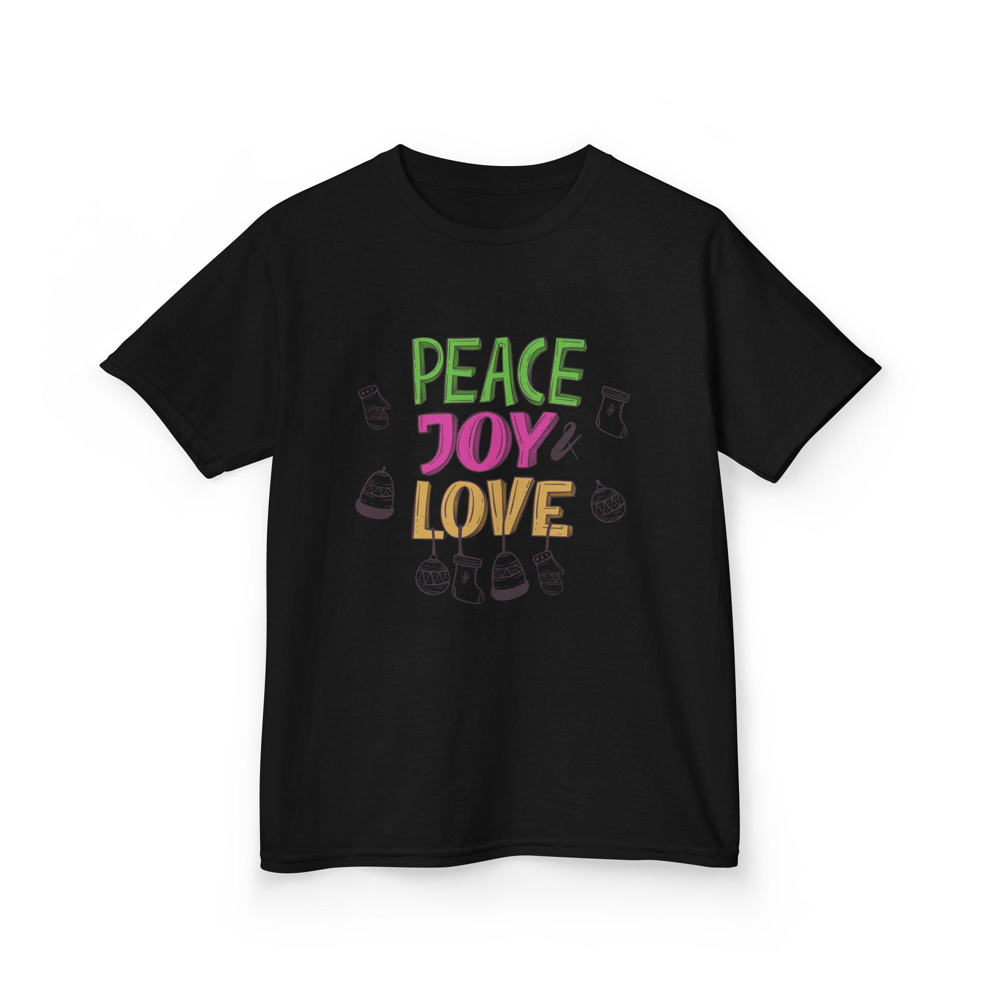 Camiseta Paz, Alegria & Amor para Crianças da SNRUE® 