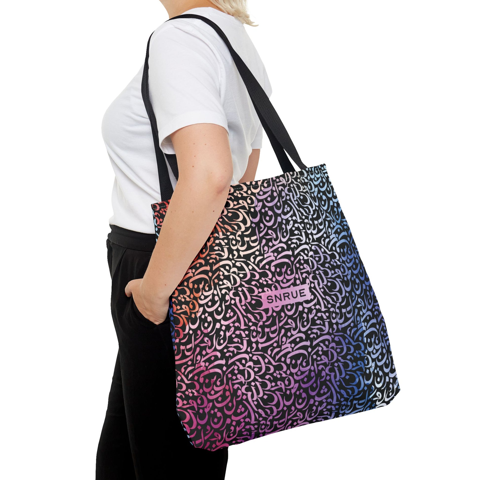 Vibrant Calligraphy Tote Bag by SNRUE®