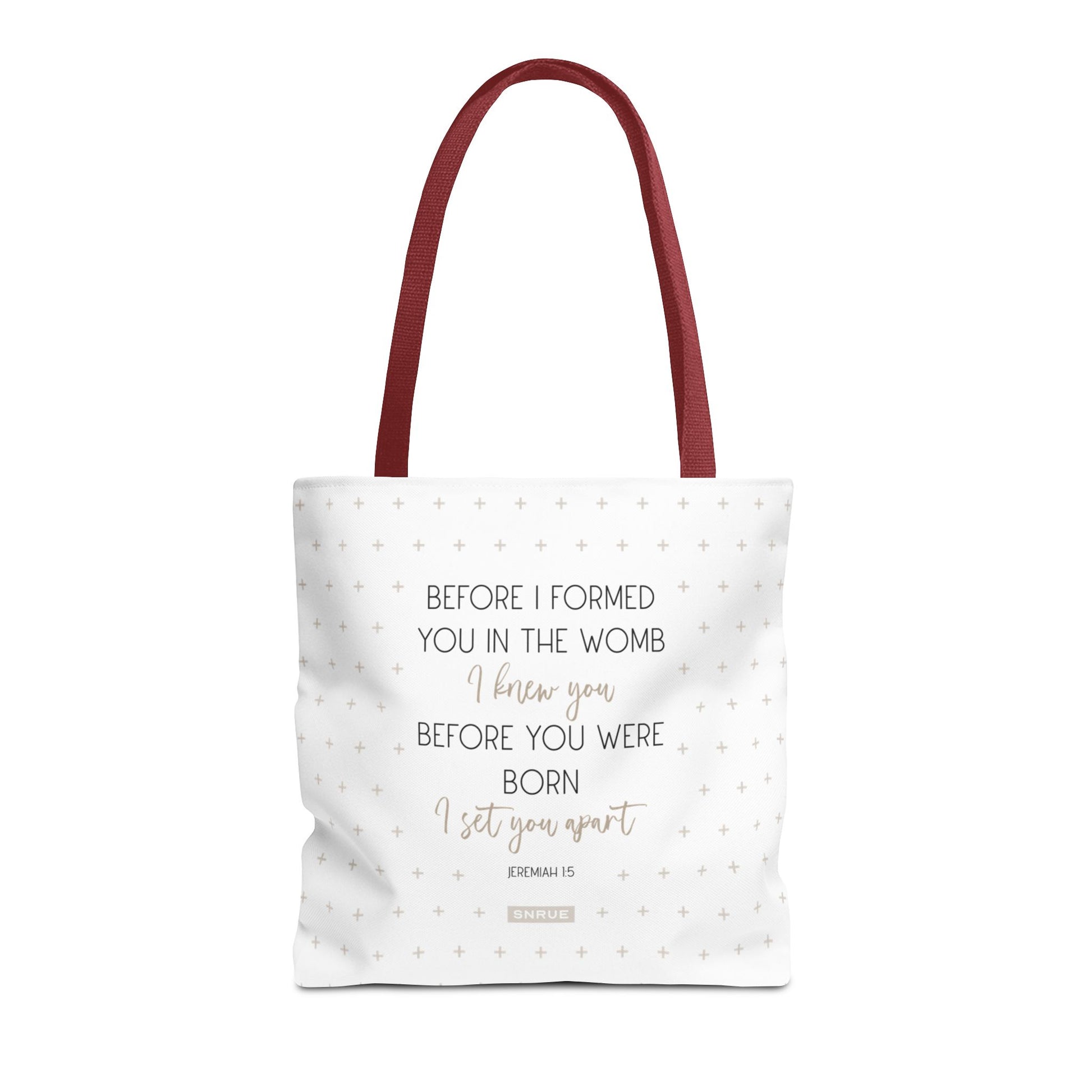 Faith & Purpose Tote Bag - Weiße Edition von SNRUE® 