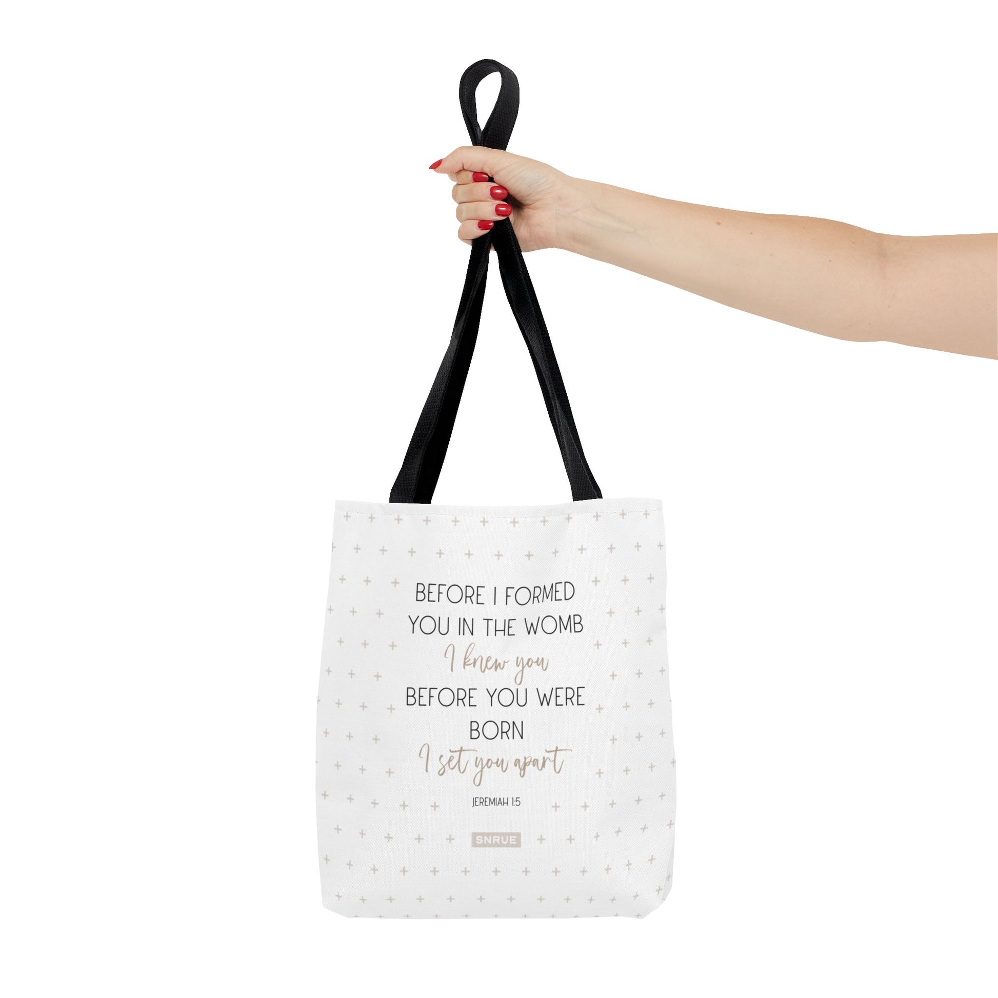 Faith & Purpose Tote Bag - Weiße Edition von SNRUE® 