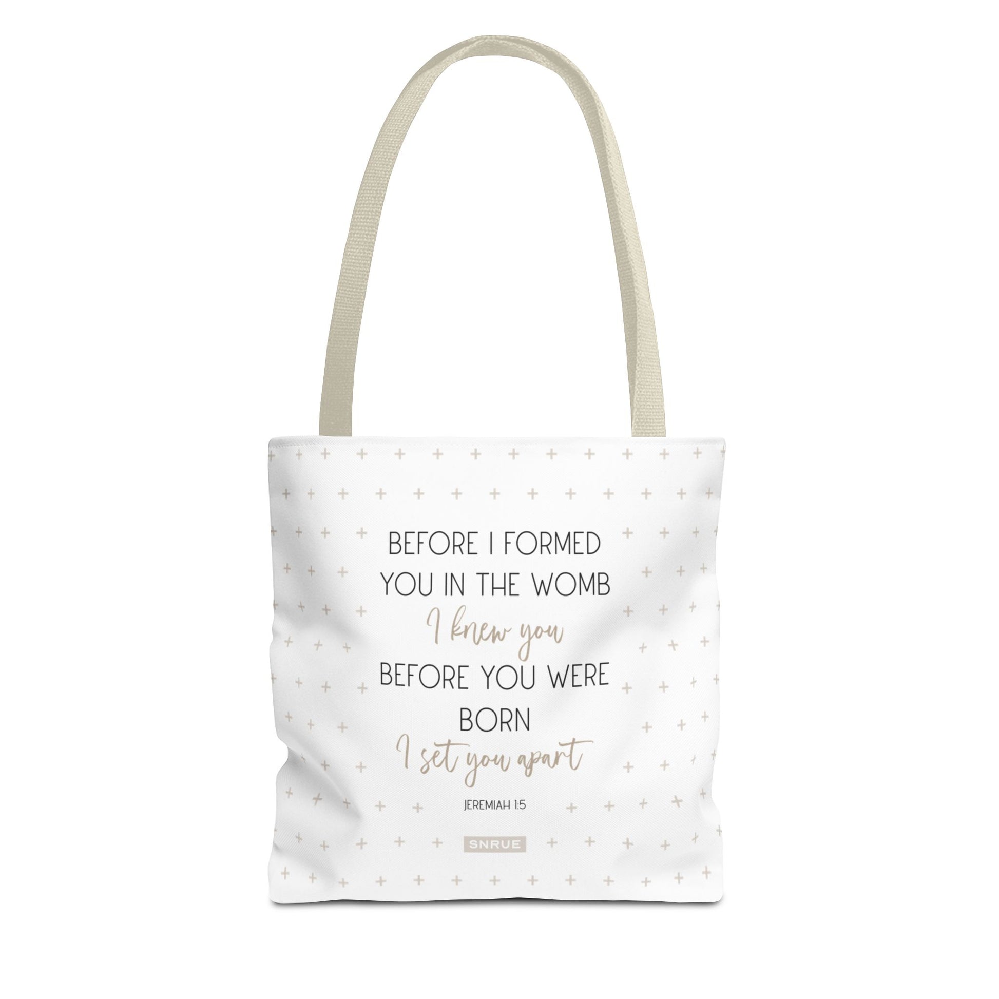 Faith & Purpose Tote Bag - Weiße Edition von SNRUE® 