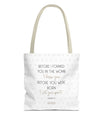 Faith & Purpose Tote Bag - Weiße Edition von SNRUE® 