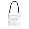 Sac fourre-tout Foi & But - Édition Blanche par SNRUE® 