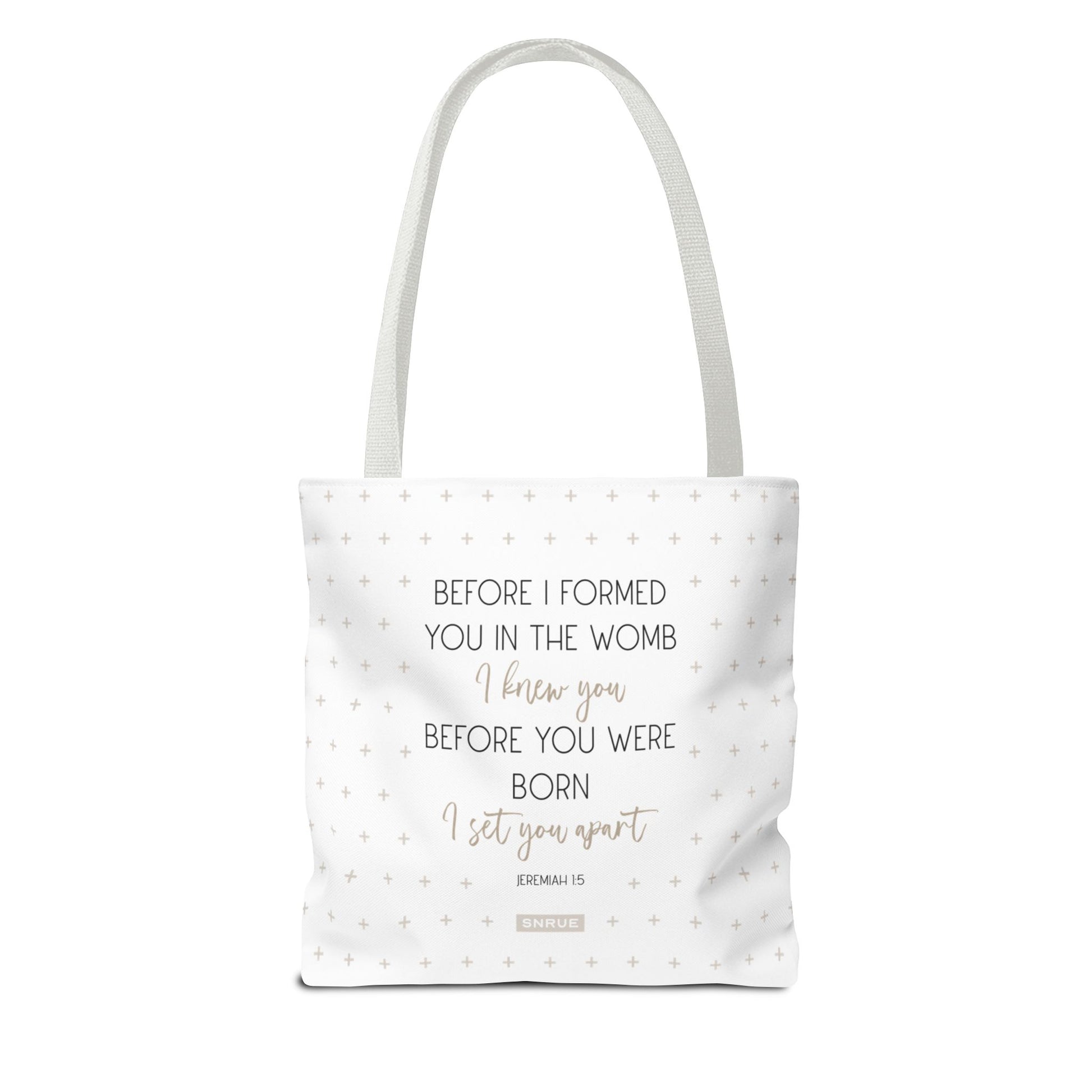 Faith & Purpose Tote Bag - Weiße Edition von SNRUE® 