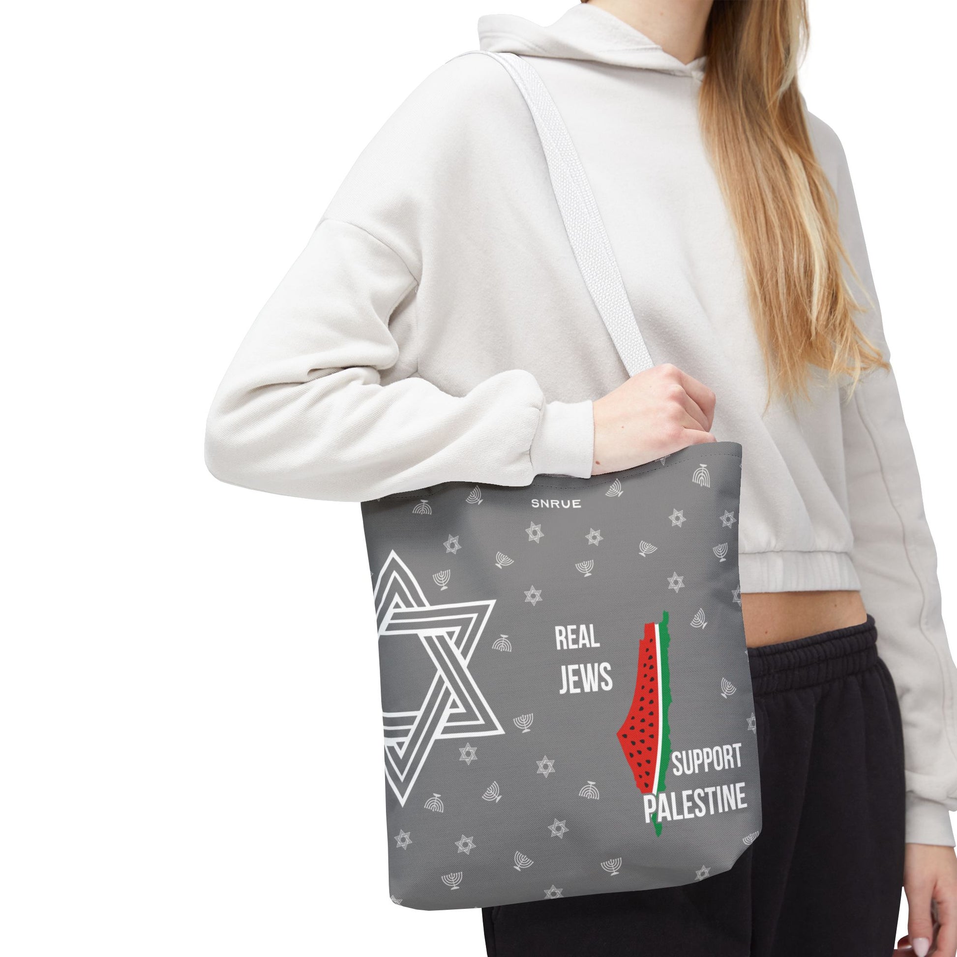 Palestine Solidarity Tote Bag – Gray Edition by SNRUE®