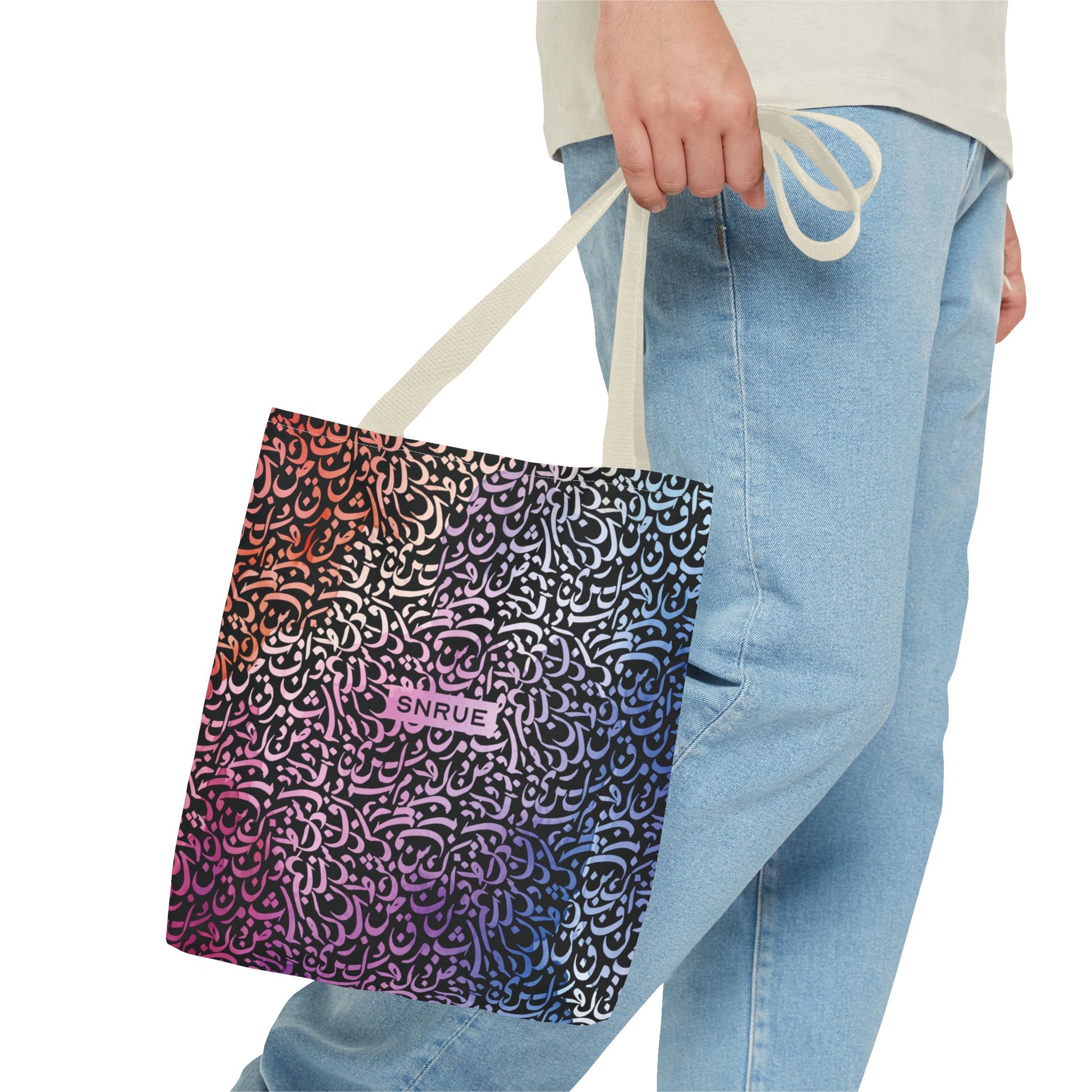 Vibrant Calligraphy Tote Bag by SNRUE®