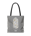 Wisdom Calligraphy Tote Bag – Gray Edition by SNRUE®