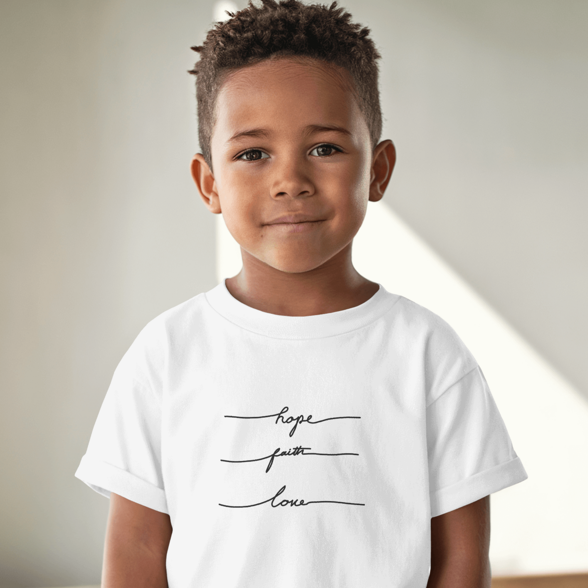 Hoffnung Glaube Liebe T-Shirt für Kinder von SNRUE® 