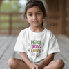 Camiseta Paz, Alegría y Amor para Niños de SNRUE® 