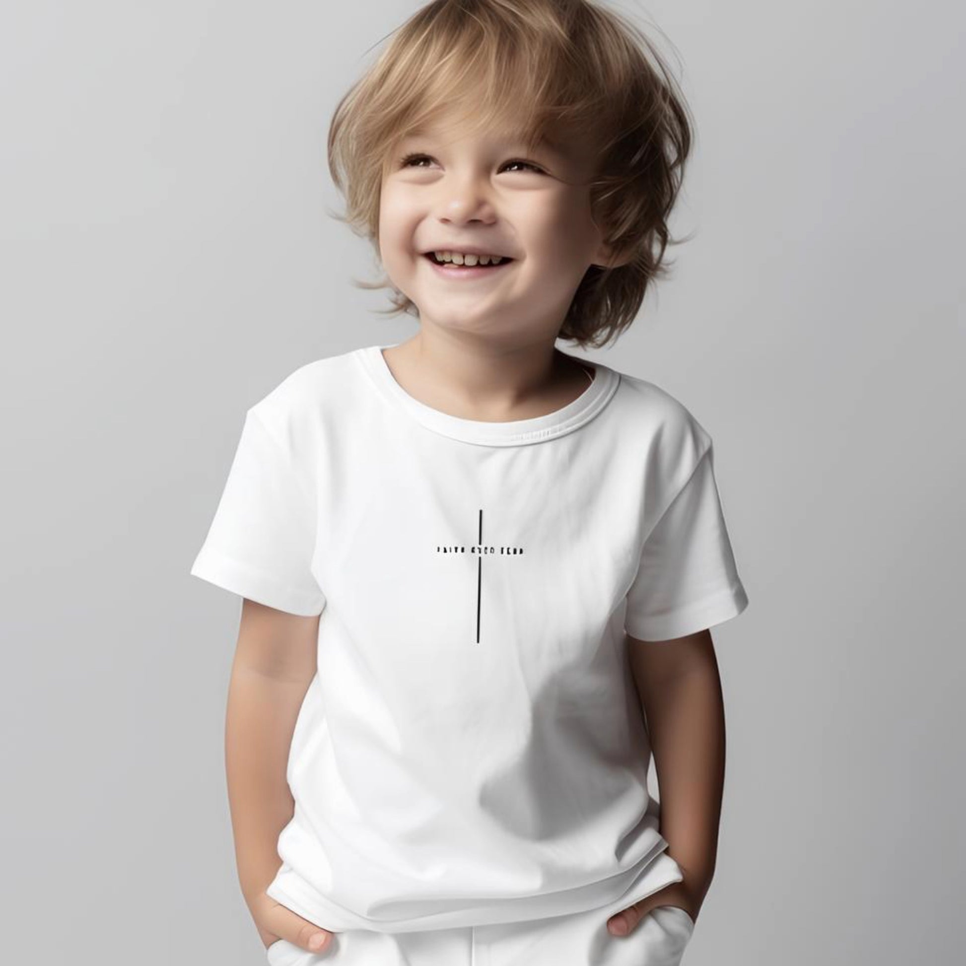 T-shirt Minimaliste Foi Croix pour Enfants par SNRUE® 