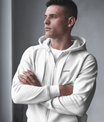 SNRUE® Essential Zip-Up Hoodie – Weiße Edition 