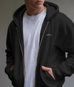 SNRUE® Essential Zip-Up Hoodie – Black Edition