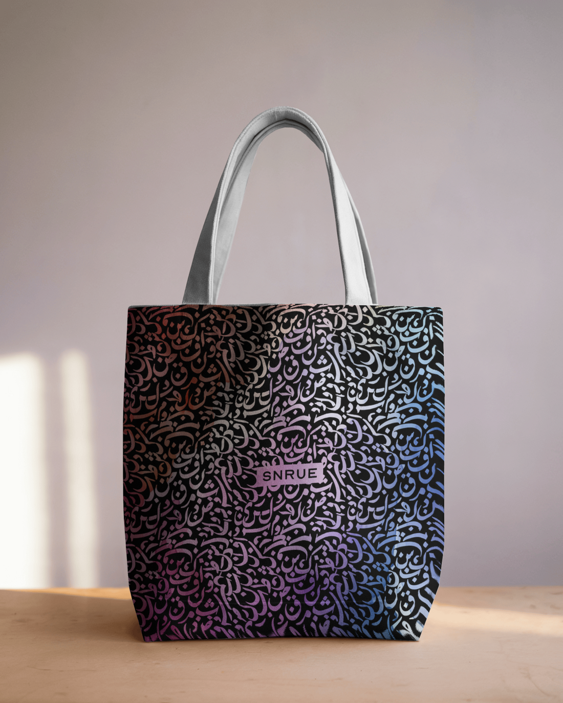 Vibrant Calligraphy Tote Bag by SNRUE®