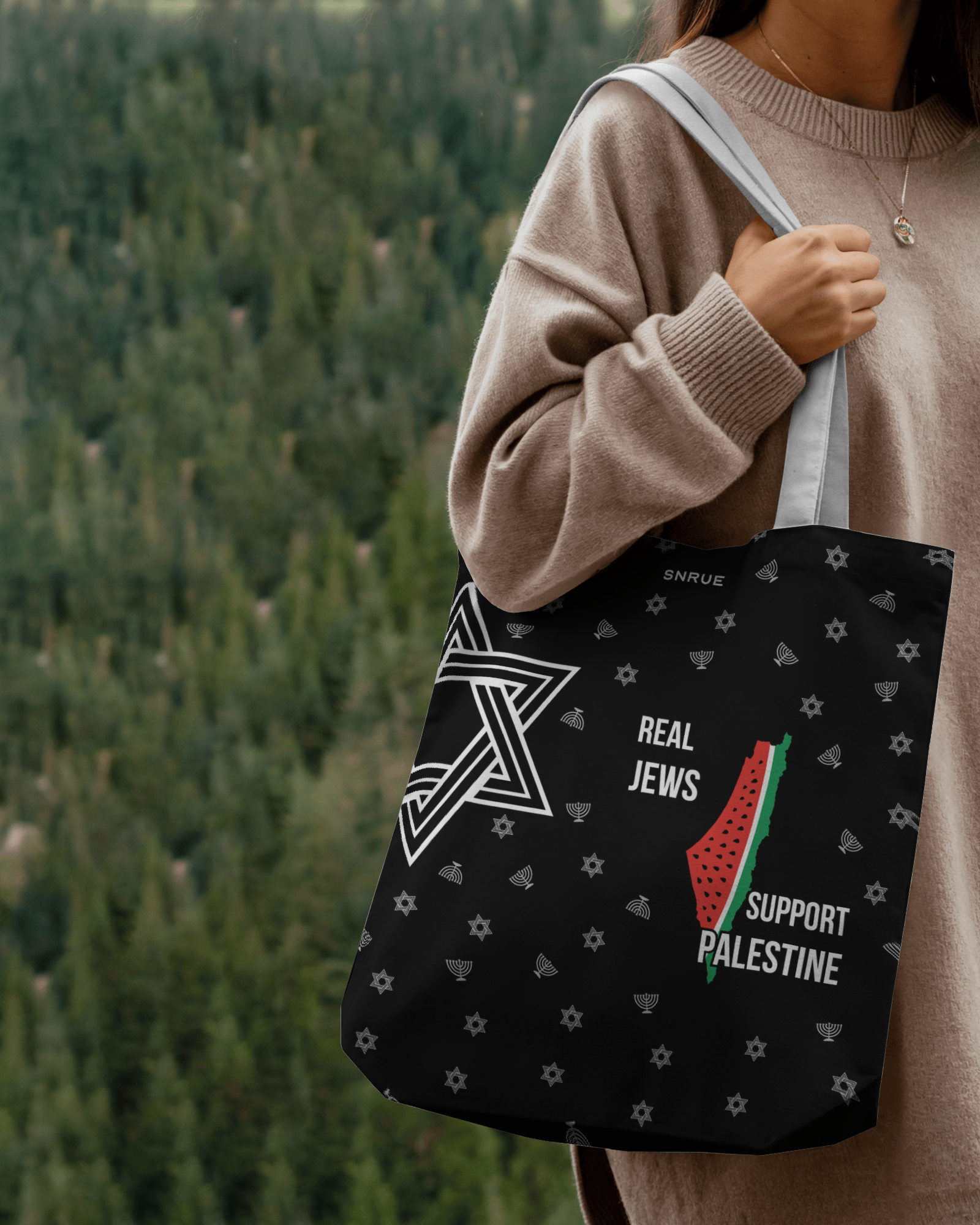 Palestine Solidarity Tote Bag by SNRUE®